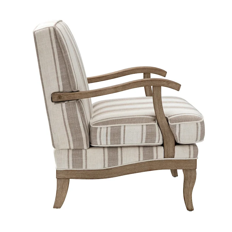 Rinaldo Farmhouse Polyester Armchair with Solid Wood Legs by HULALA HOME
