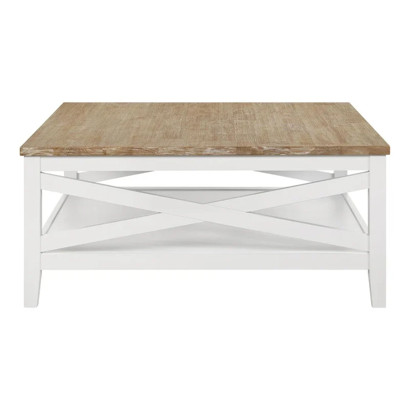 Briggston Brown and White Square Coffee Table