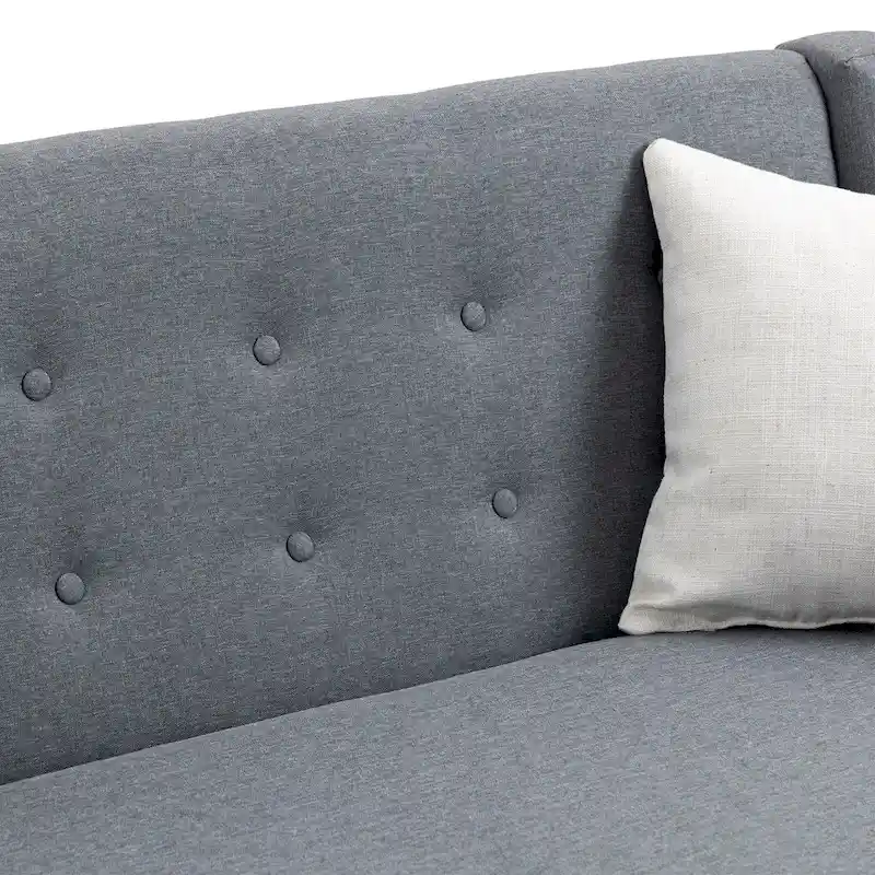 Linen Modern Tufted Loveseat Upholstered Sofa