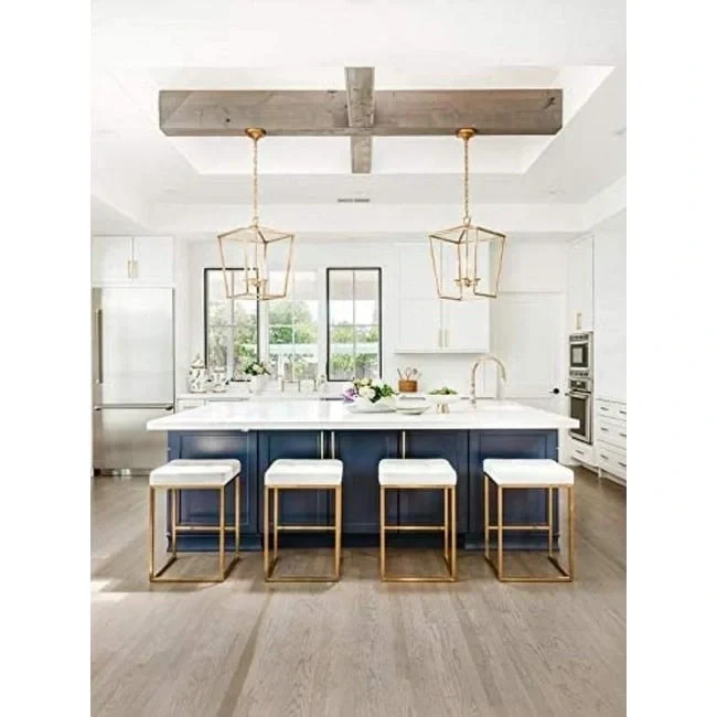 Chi white and gold bar stool