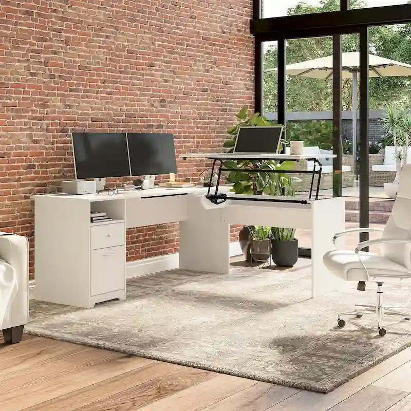 72W 3-position L-shaped Sit to Stand Desk by Bush Furniture
