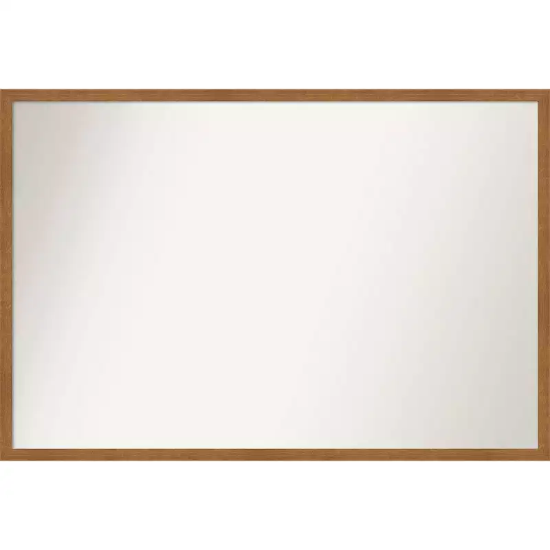 37" x 25" Non-Beveled Carlisle Blonde Narrow Wood Wall Mirror - Amanti Art: Modern Rectangular Wooden Mirror with Mounting Hardware