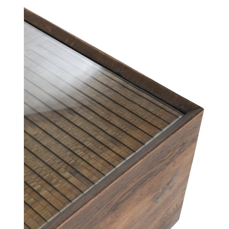 Classic Home Santa Barbara 49 Glass and Wood Coffee Table