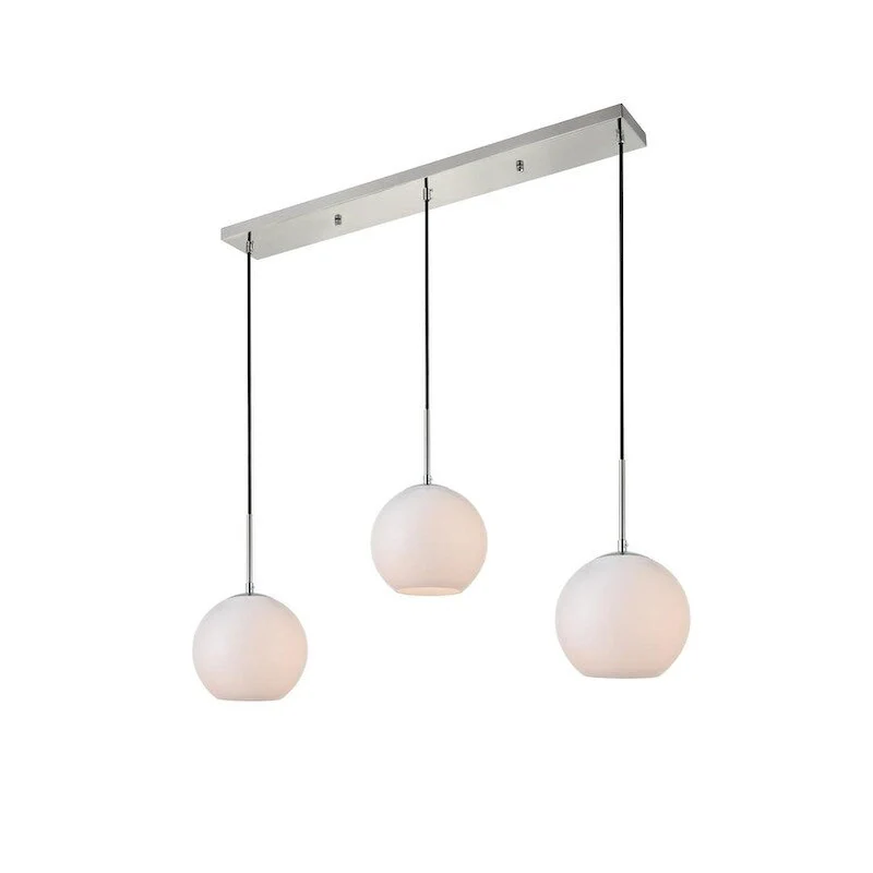 3-Light 36 inch Pendant with Frosted White Glass