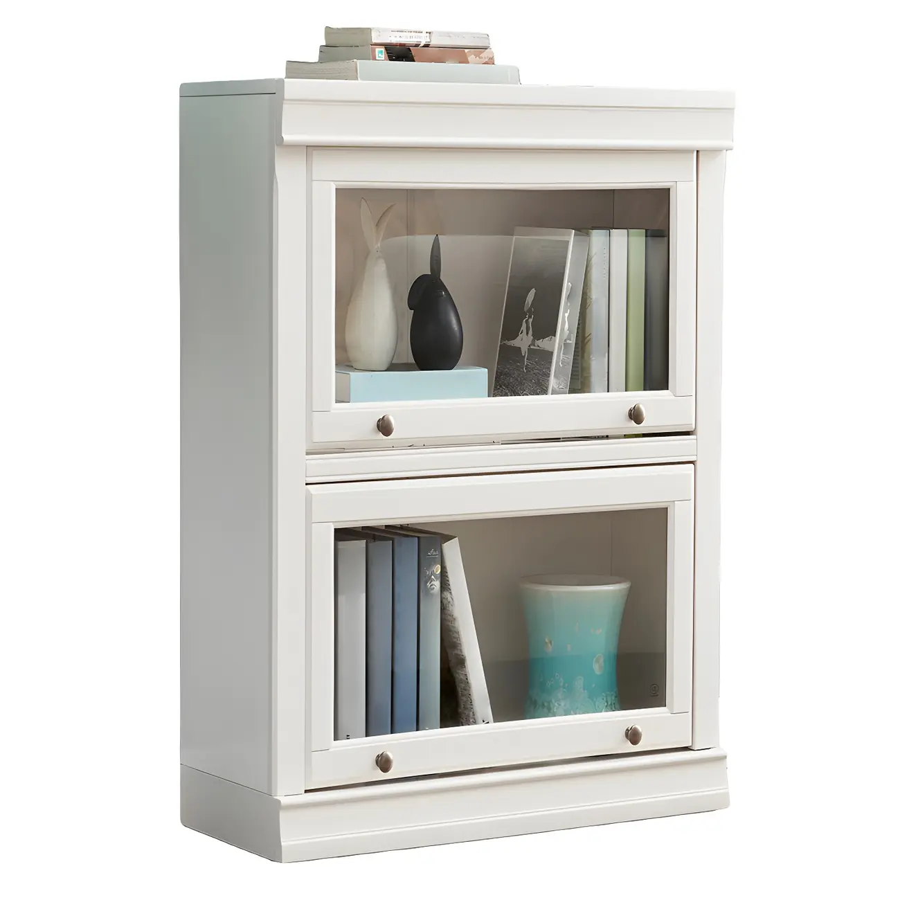 3-Tier Contemporary White Wooden Vertical Bookcase