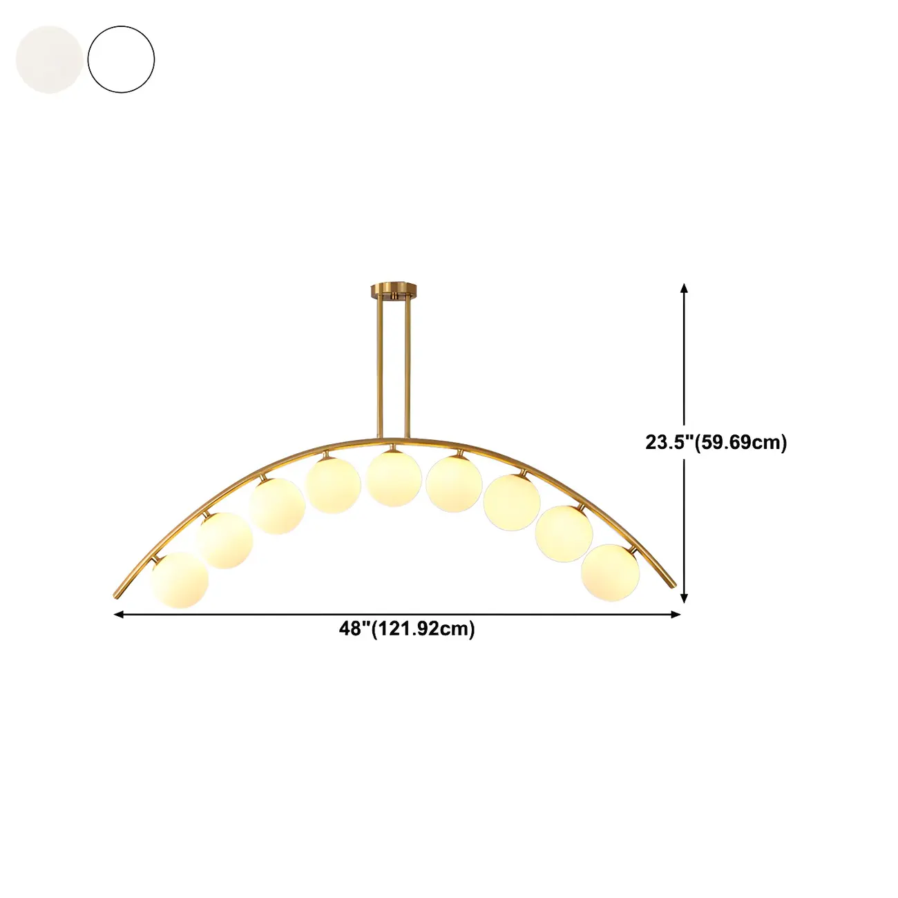 Trendy Modern Gold Arc Multi-Light Island Pendant