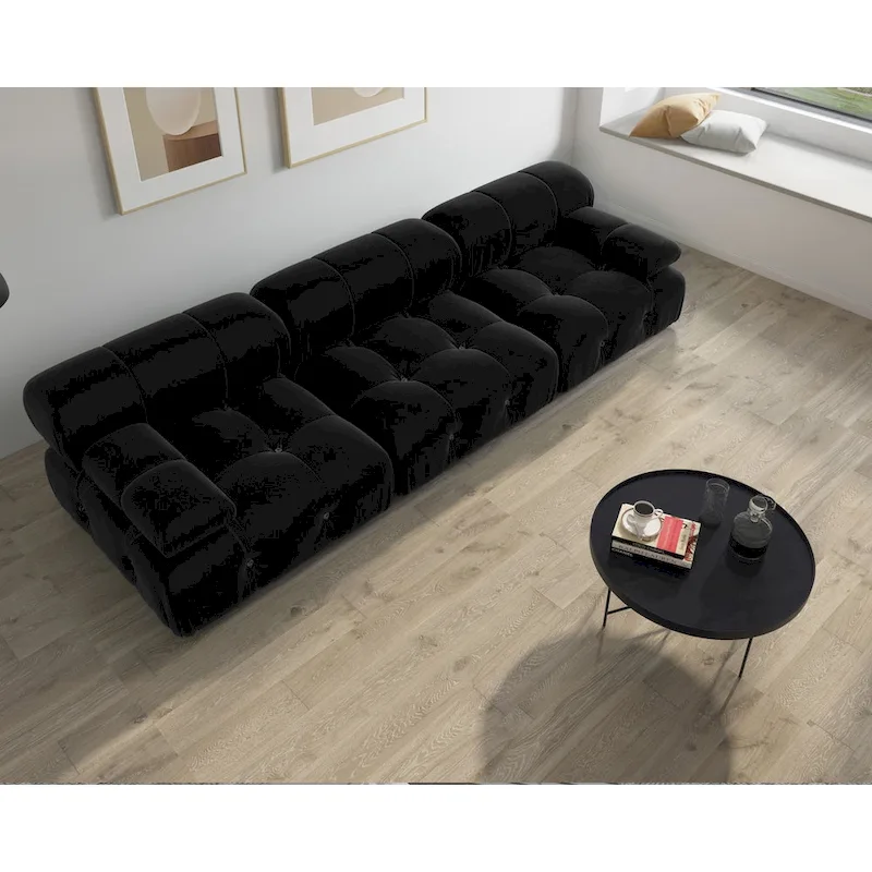 Black Velvet Free Combination Modular Sectional Sofa