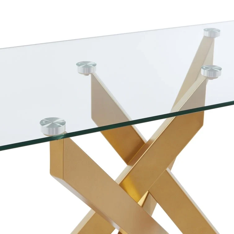 45.3 Glass Top Console Table - N/A
