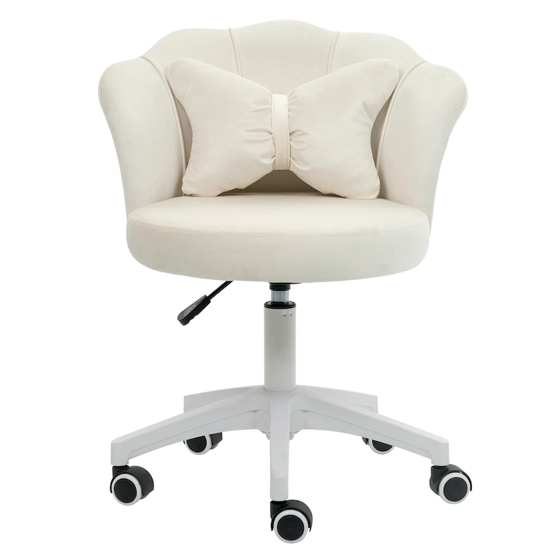 XINMICS Modern Velvet Task Chair 360 Swivel Adjustable Height Office Chair