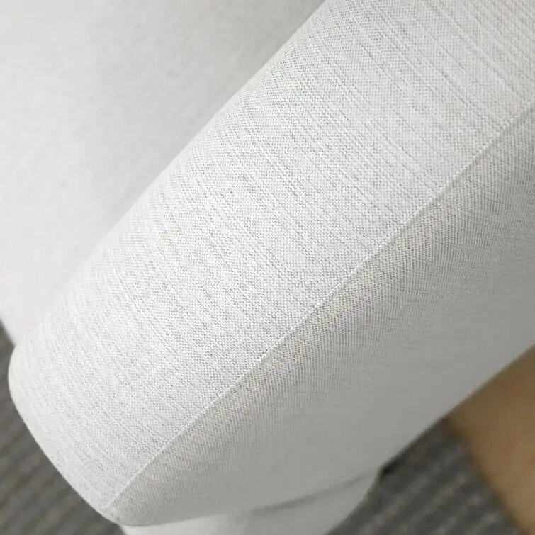 Square Arm Fabric Straight Sofa in Beige