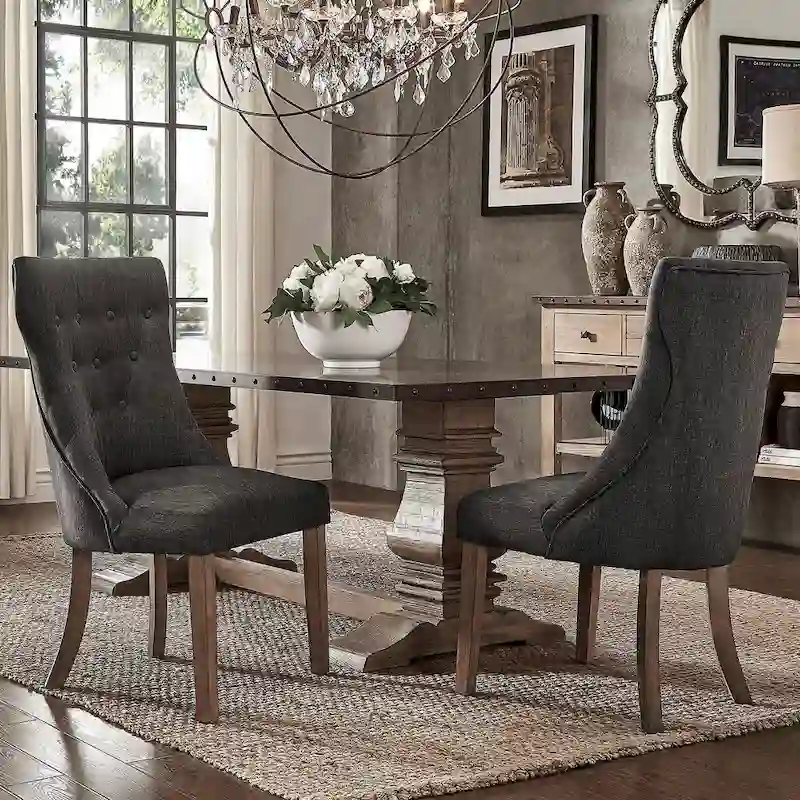 Voyager Button-tufted Dining Chairs (Set of 2) by iNSPIRE Q Artisan