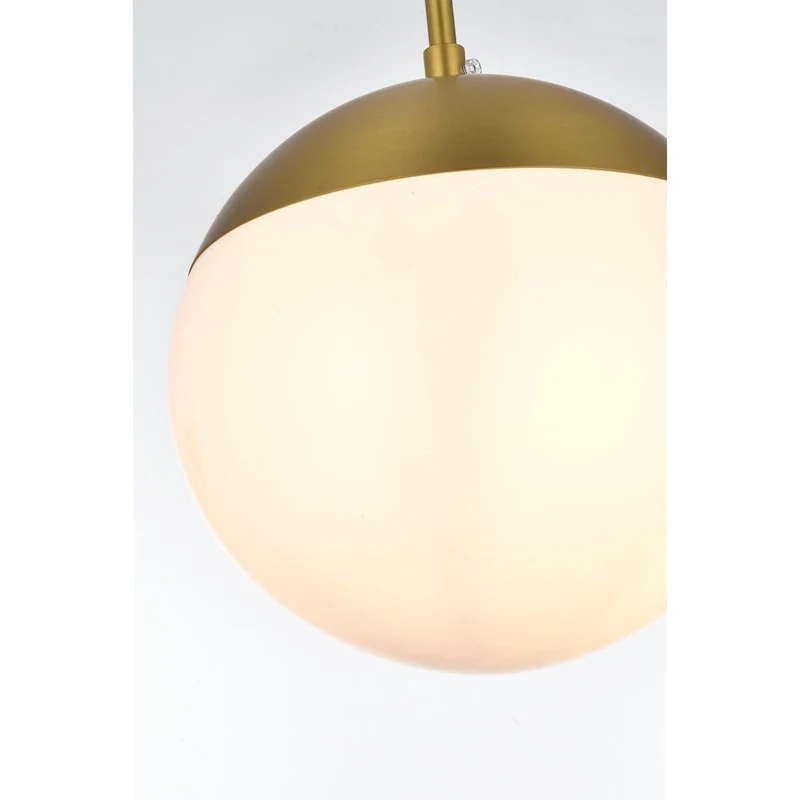 Frosted White Glass 1-Light 8-inch Pendant