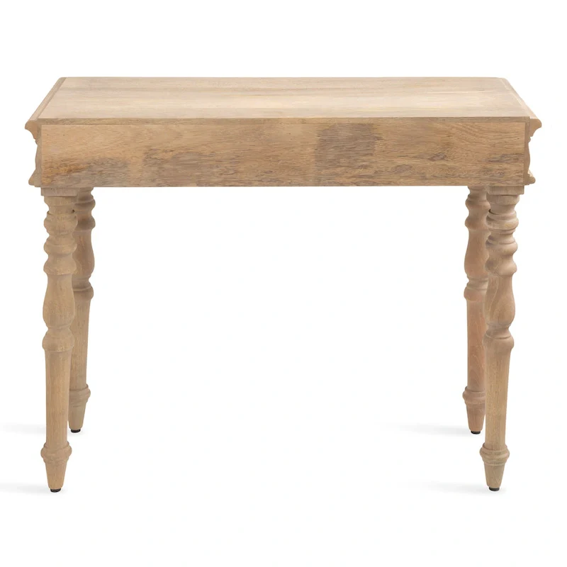 Carved Wood Entryway Table — 36x14x30