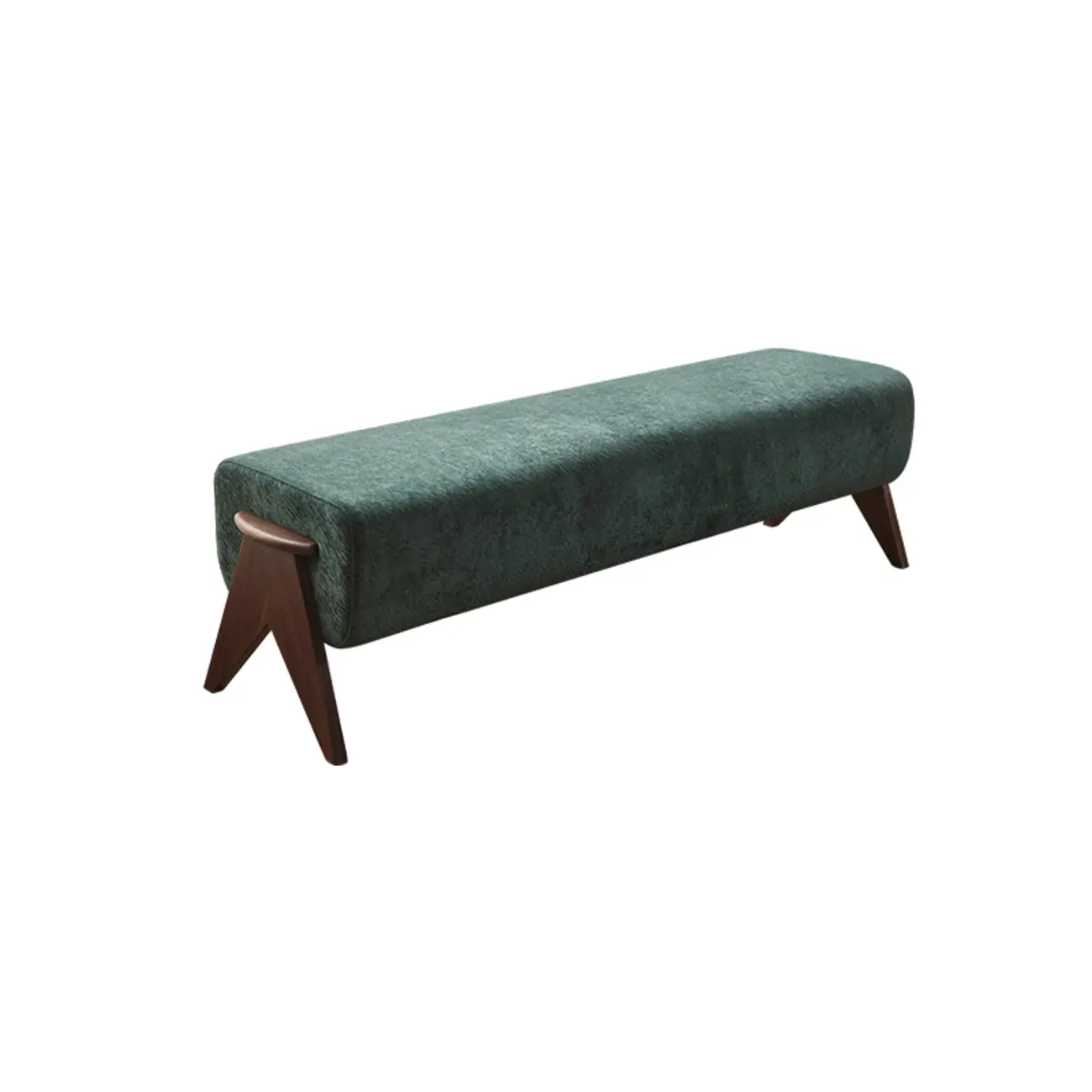 Modern Emerald Green Upholstered Bedroom Bench