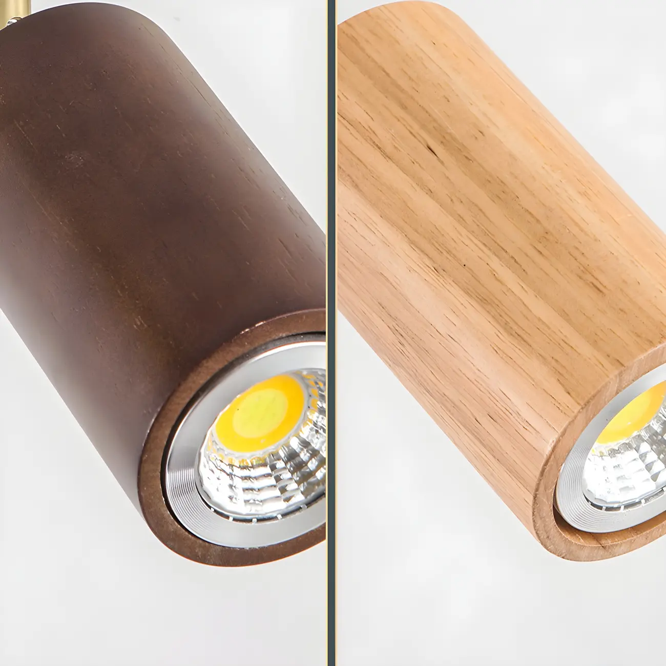 Modern Rubber Wood Brown Semi Flush Mount Track Light