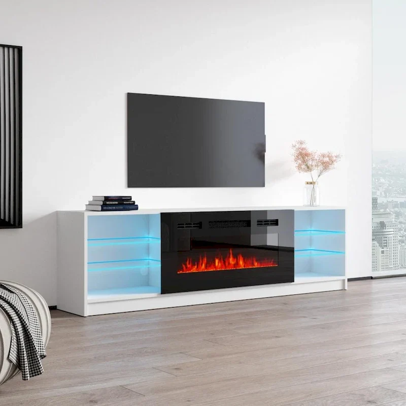 Strick & Bolton Amsden Electric Fireplace TV Stand