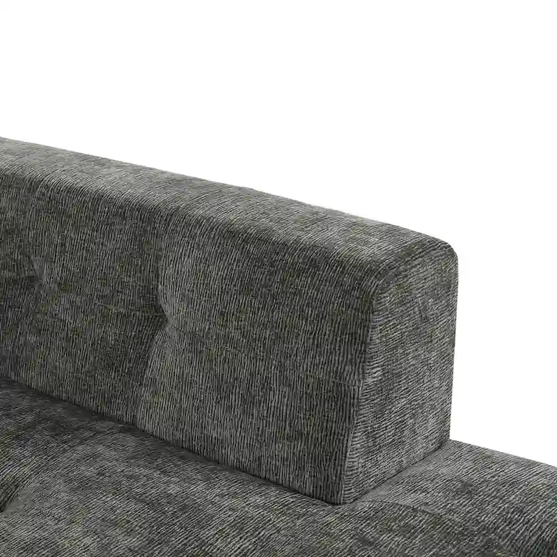 112.2 Chenille Modular L-Shaped Sofa Bed with Free Combination Design and No-Assembly Required