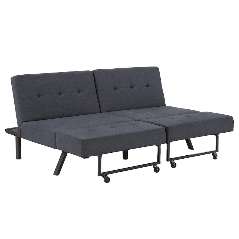 Palatka Full 80   Wide Tufted Fabric Convertible Futon by iNSPIRE Q Classic