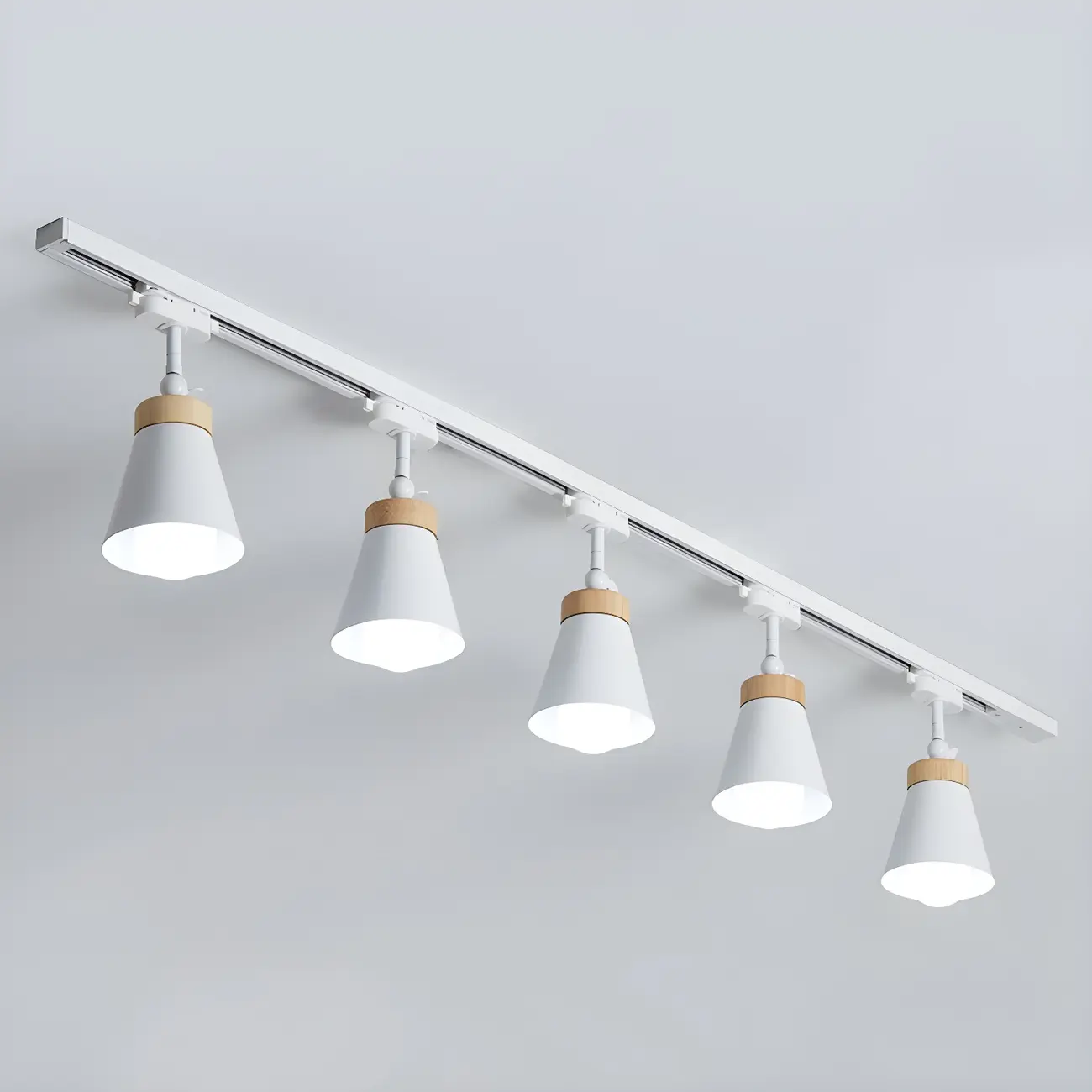 Modern Metal Cone Shape Semi Flush Mount Slidable Track Light