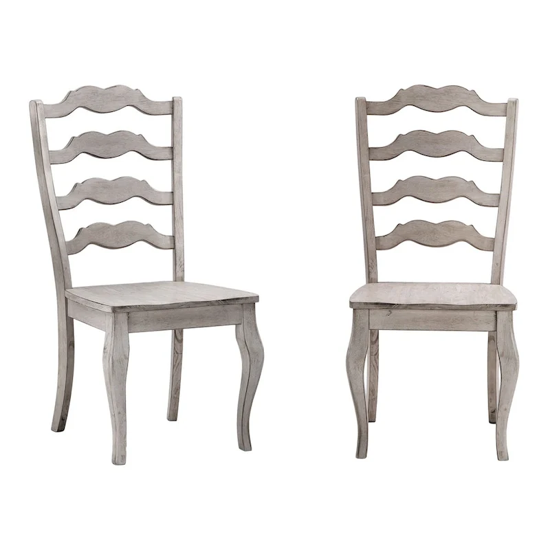 Ronda French Ladder Back Wood Dining Chairs (Set of 2)