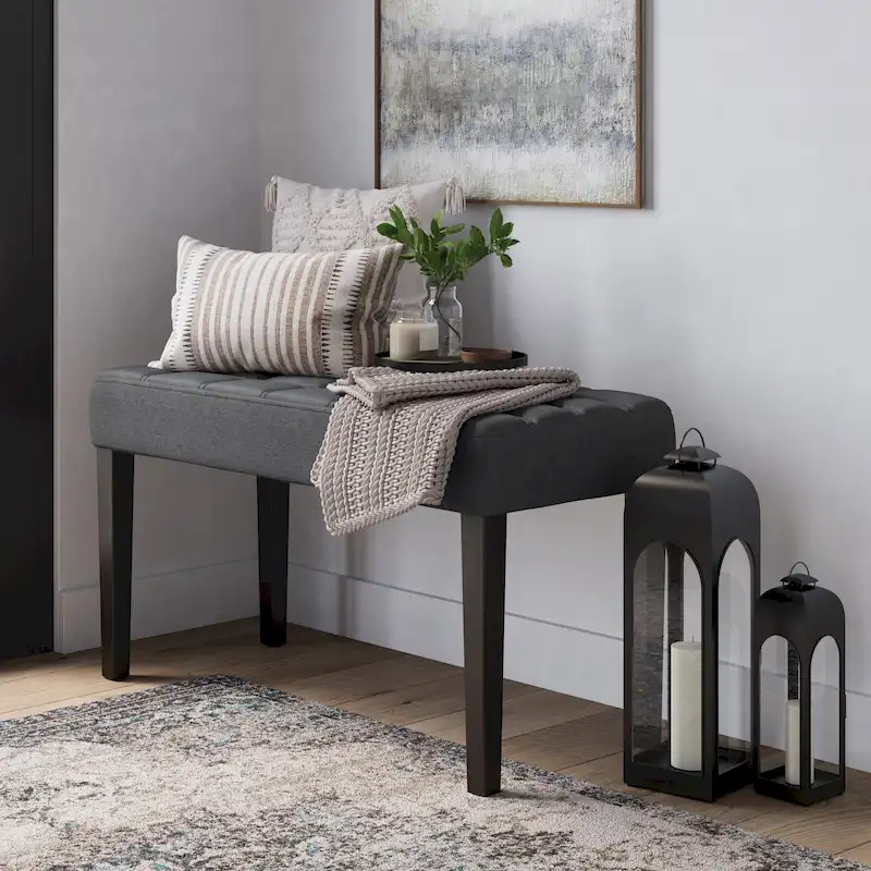 CorLiving California Fabric Tufted Bench