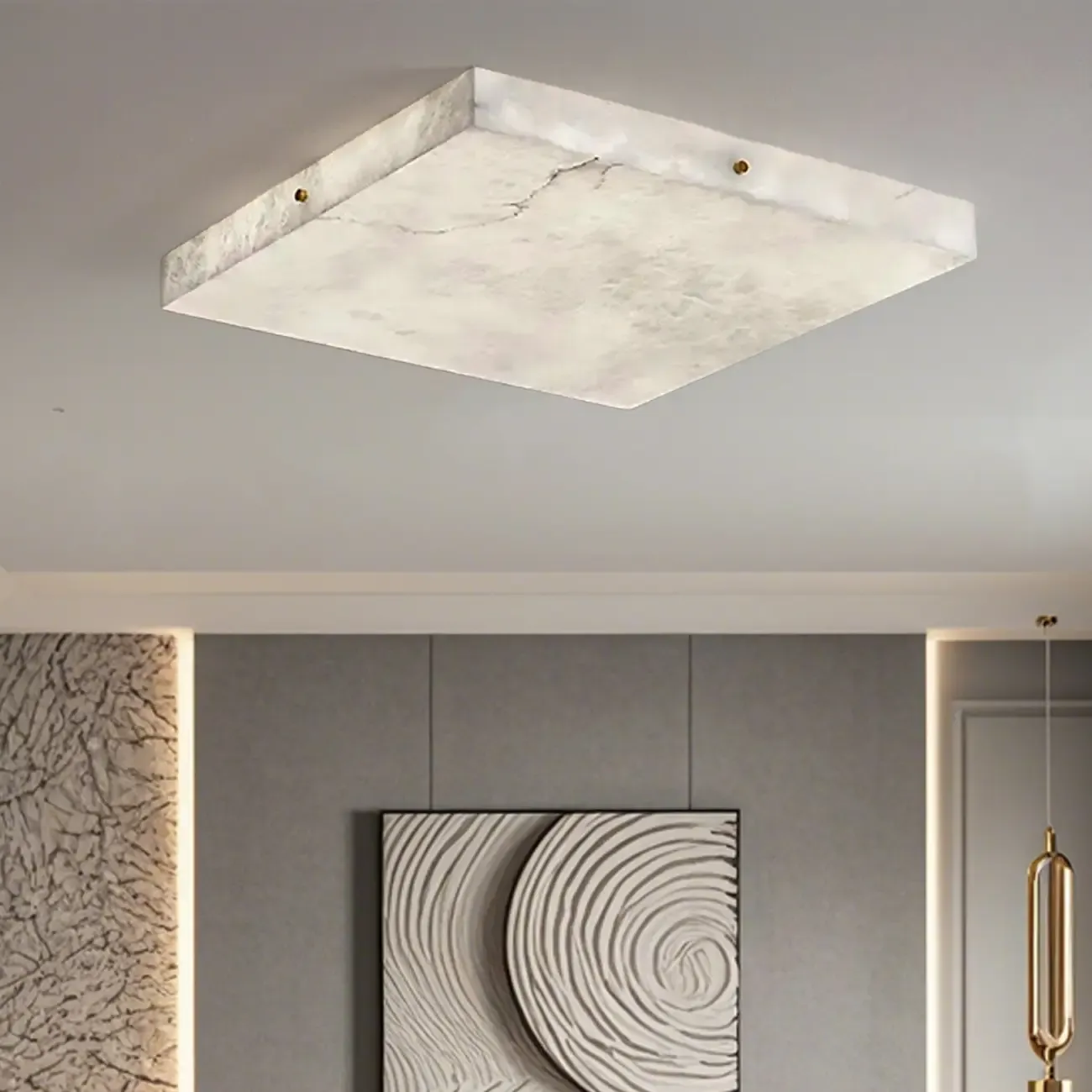 Dimmable Square Flush Mount Ceiling Light for Bedroom Use