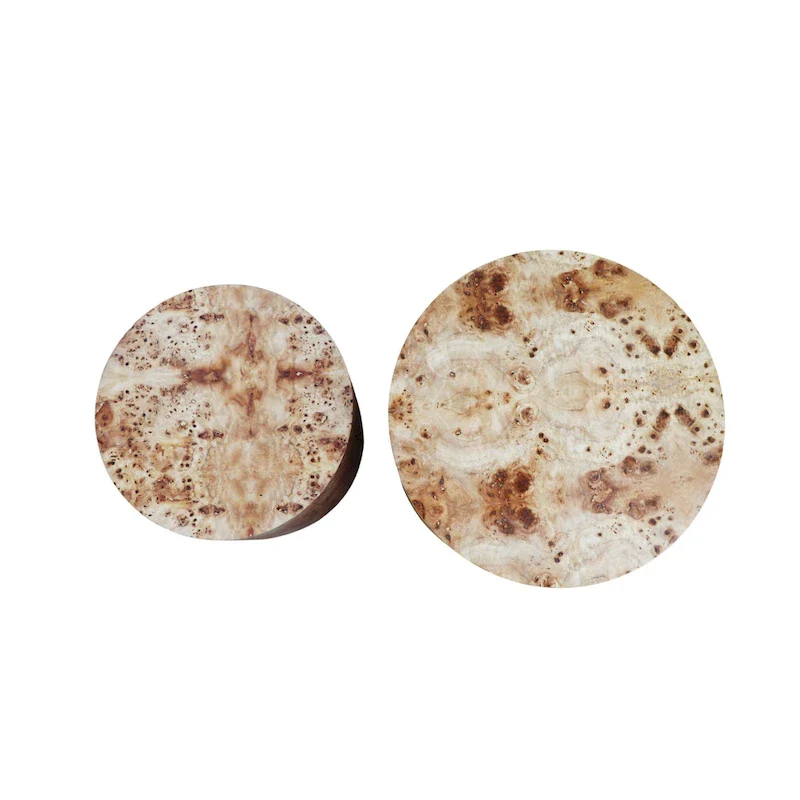 Set of 2 Modern Wooden Nesting Round Coffee Table