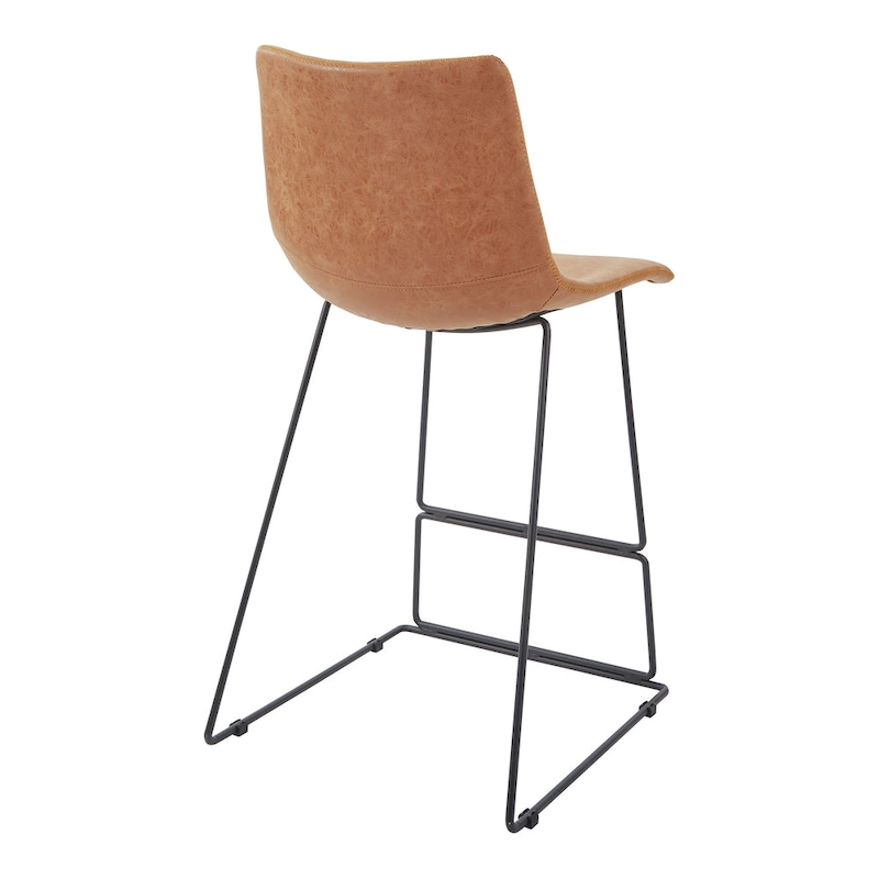 3-Piece 36 Round Top Counter Height Dining Table with 2 Faux Leather Stools