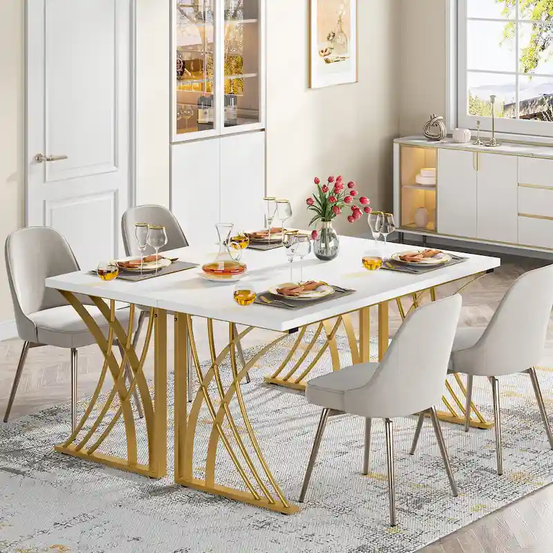 55 inch Modern White Computer Desk