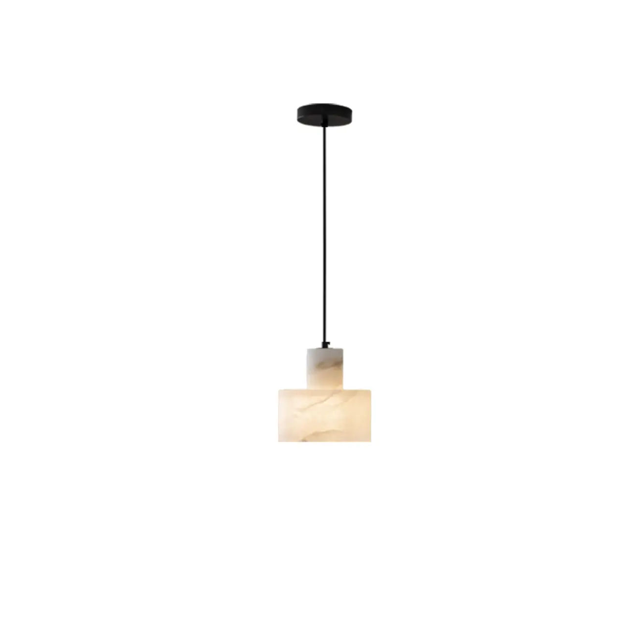 Modern Cylinder White Stone Hanging Pendant Light