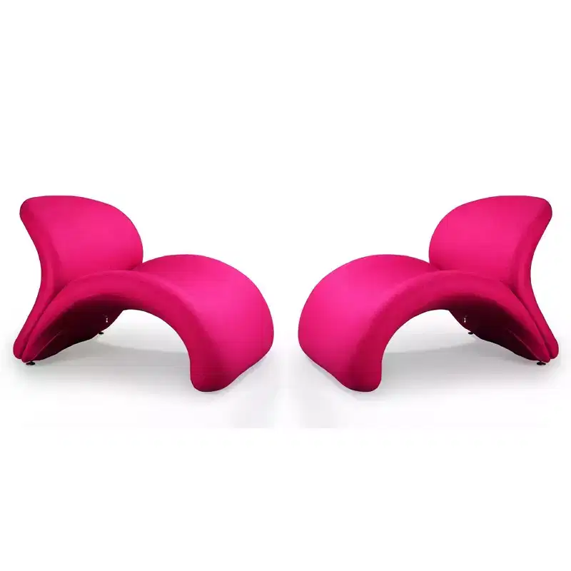 Set of 2 Rosebud Wool Blend Accent Chairs - Manhattan Comfort