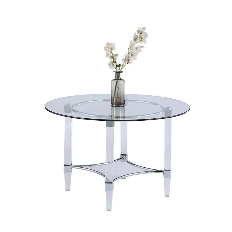 Somette 8304 Round Glass and Acrylic 5-Piece Dining Set