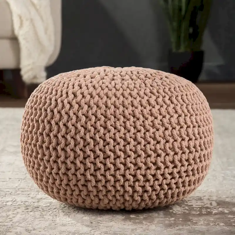 Spectrum Pouf Textured Round Pouf