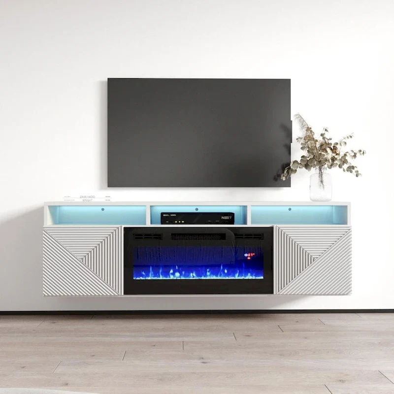 Giza EF Wall Mounted Electric Fireplace Modern 63 TV Stand