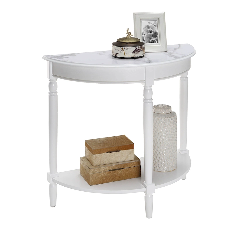 Convenience Concepts French Country Half-Round Entryway Table with Shelf