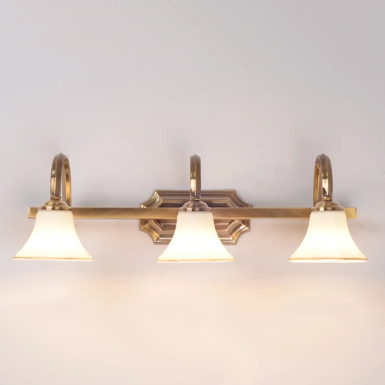 Modern Classic Gold Bell Glass Bathroom Vanity Light
