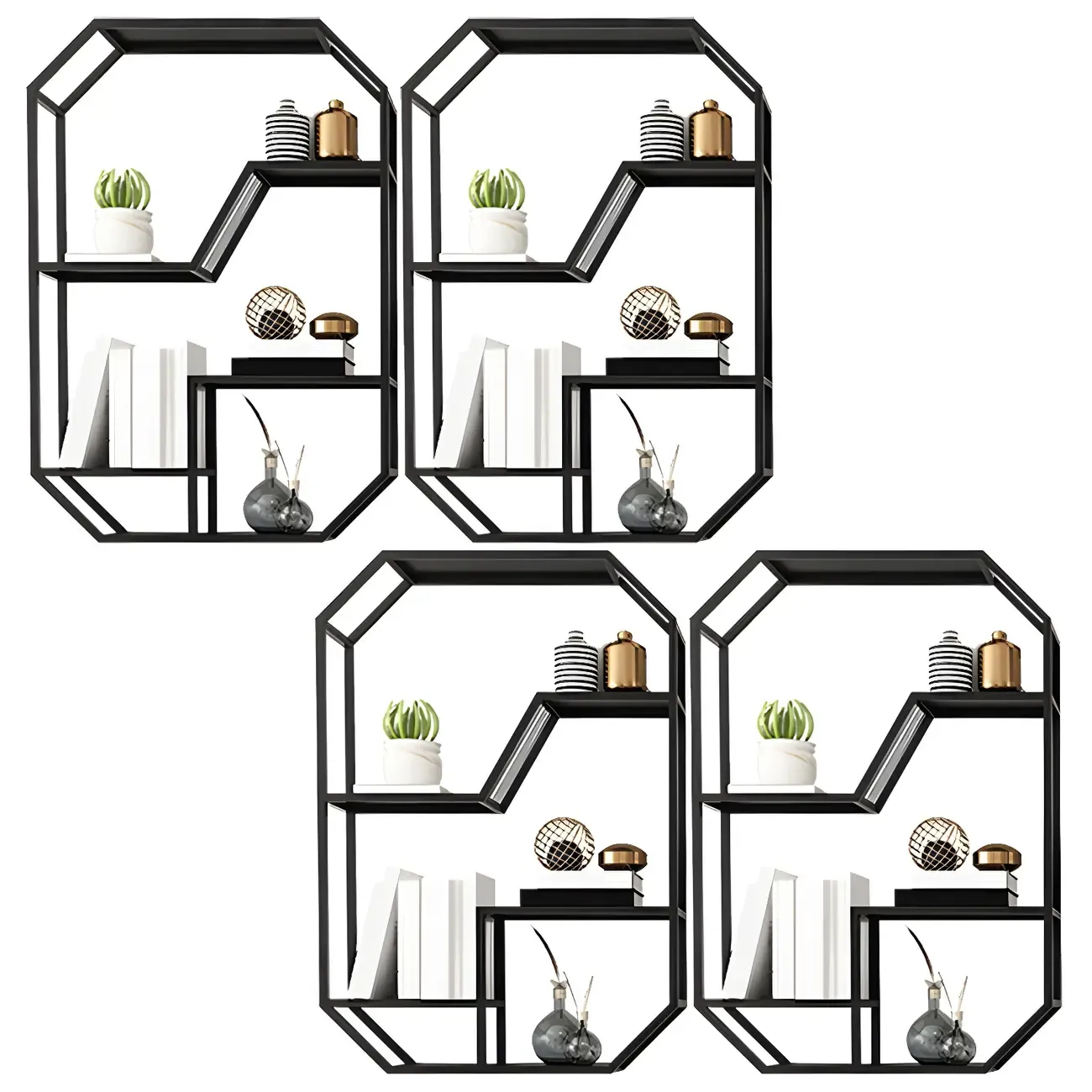 Simple Metal Black Wall-Mounted Wine Bottle Rack