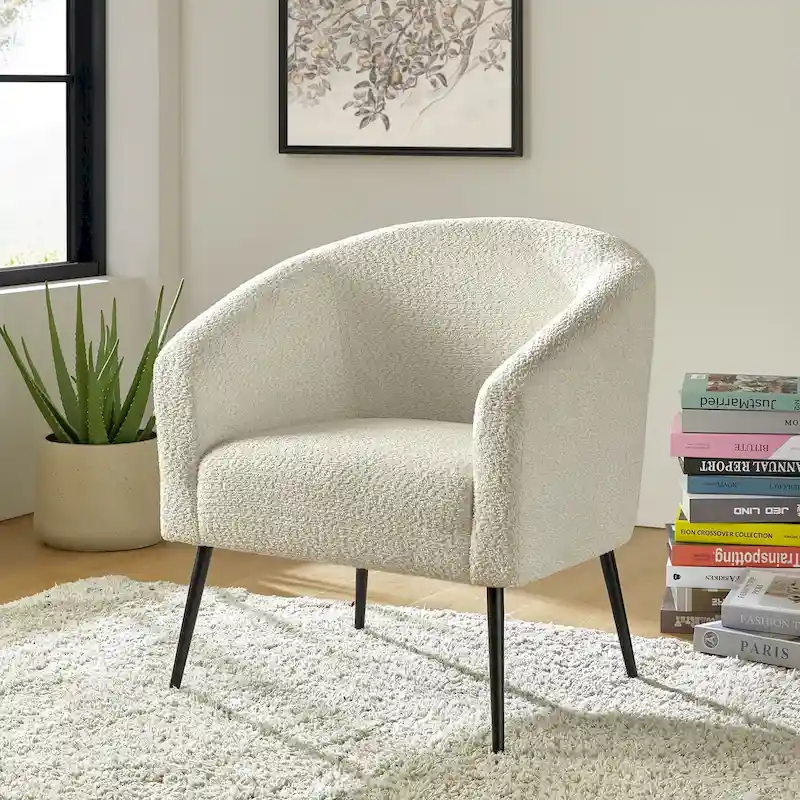 Hal Modern Boucle Armchair with Metal Legs by HULALA HOME