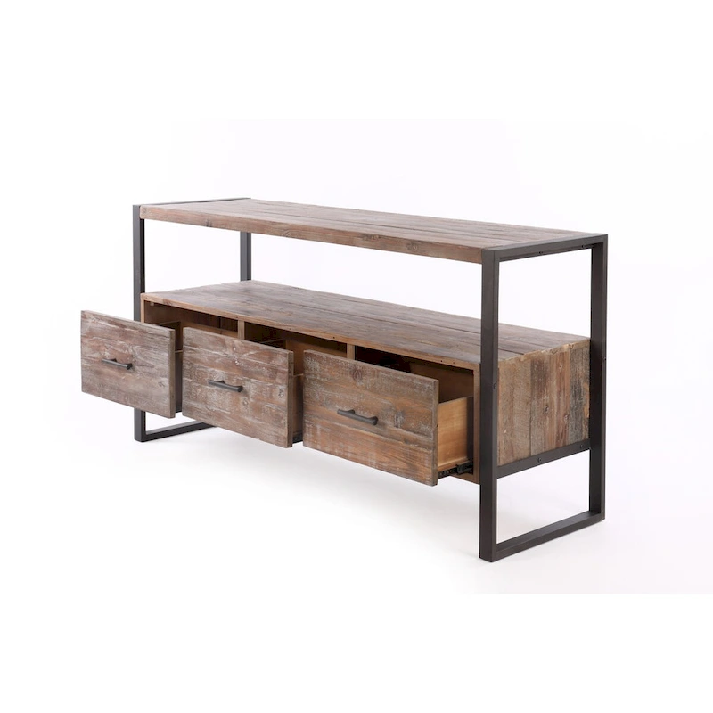 Console table with 3 Drarwer, Open Shelf