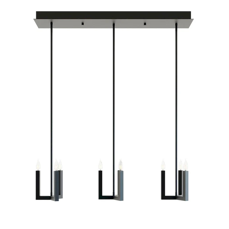 AFX GRCP07CBLNR3 Grace 3 Light 36  Wide Taper Candle Linear Pendant