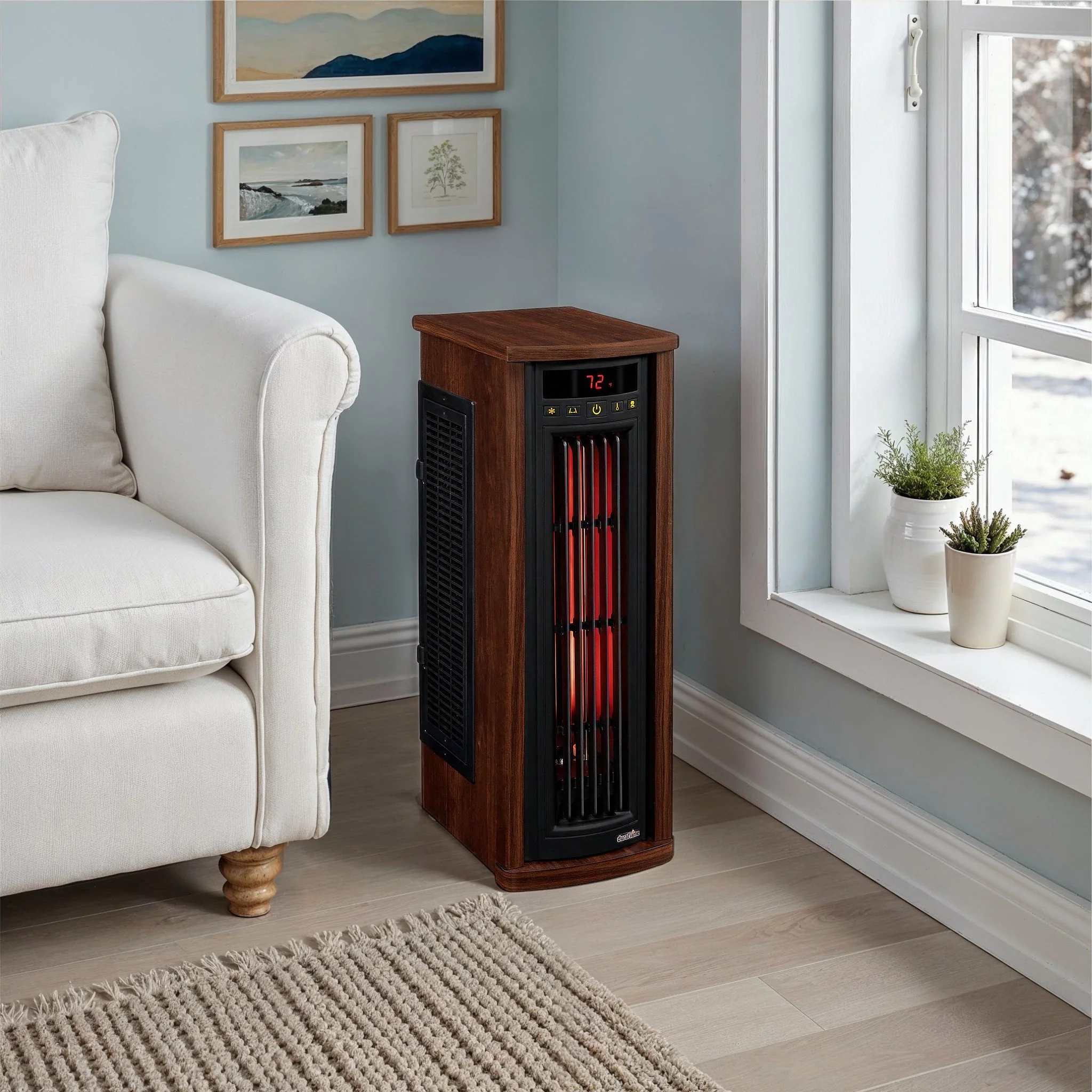 duraflame? Electric Infrared Oscillating Tower Space Heater