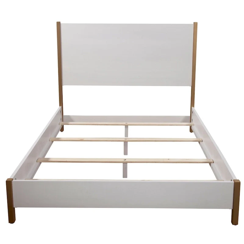 Alpine Furniture Madelyn Wood Panel Bed in White