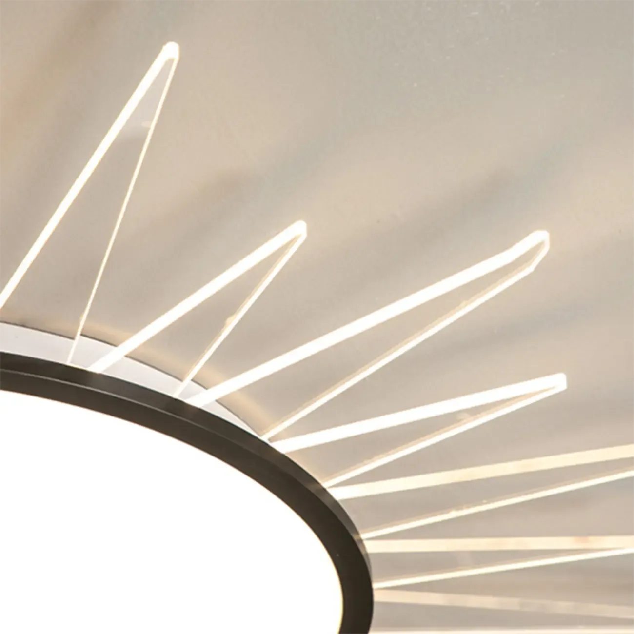 Large Acrylic Round Sunburst LED Flush Mount Ceiling Light
