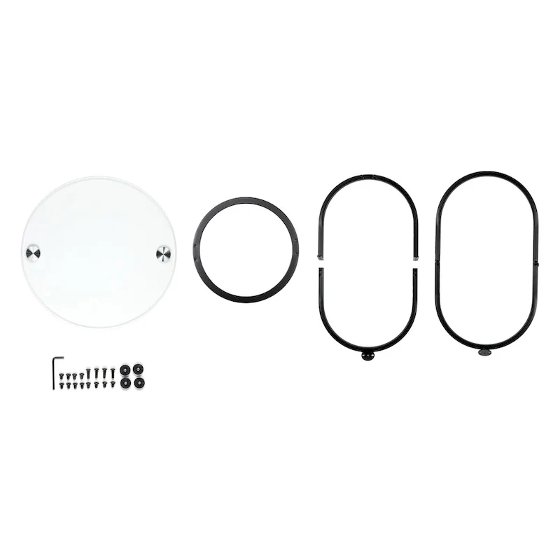 Galaxy Tempered Glass Round End Table - Modern Sculptural Design