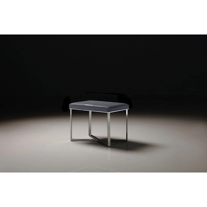 Pasargad Home Luxe Stool with Stainless Steel Base