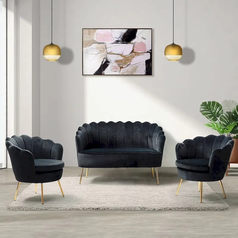 Xabier 52 in. 3 Piece Living Room Set by HULALA HOME