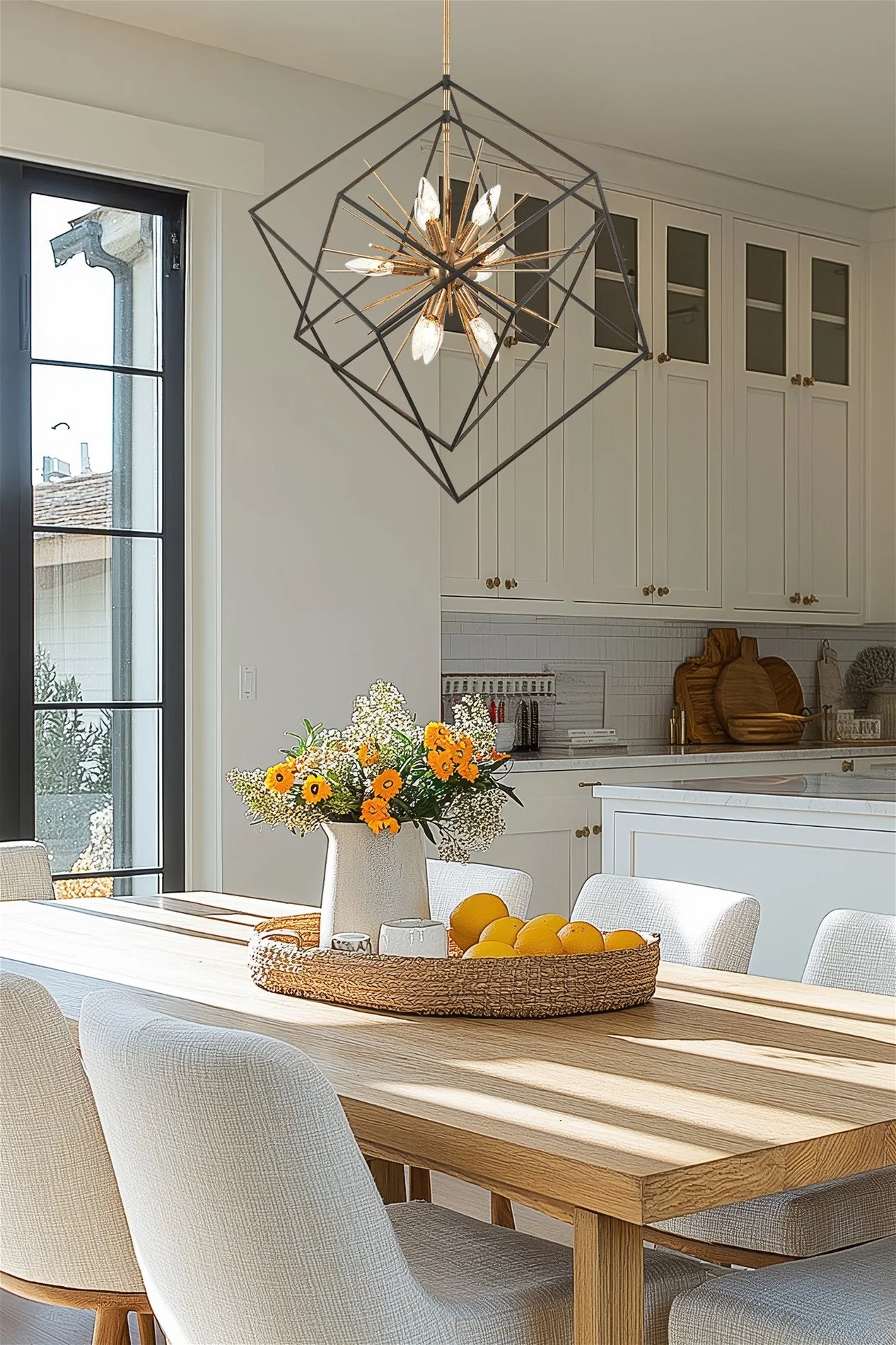 Berkshire 27 9-Light Mid Century Modern Foyer Geometric Pendant Light