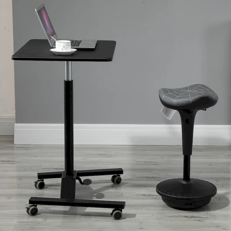 Vinsetto Lift Wobble Stool Standing Desk Chair 360-deg Swivel, Tilting, with Adjustable Height and Saddle Seat, Grey