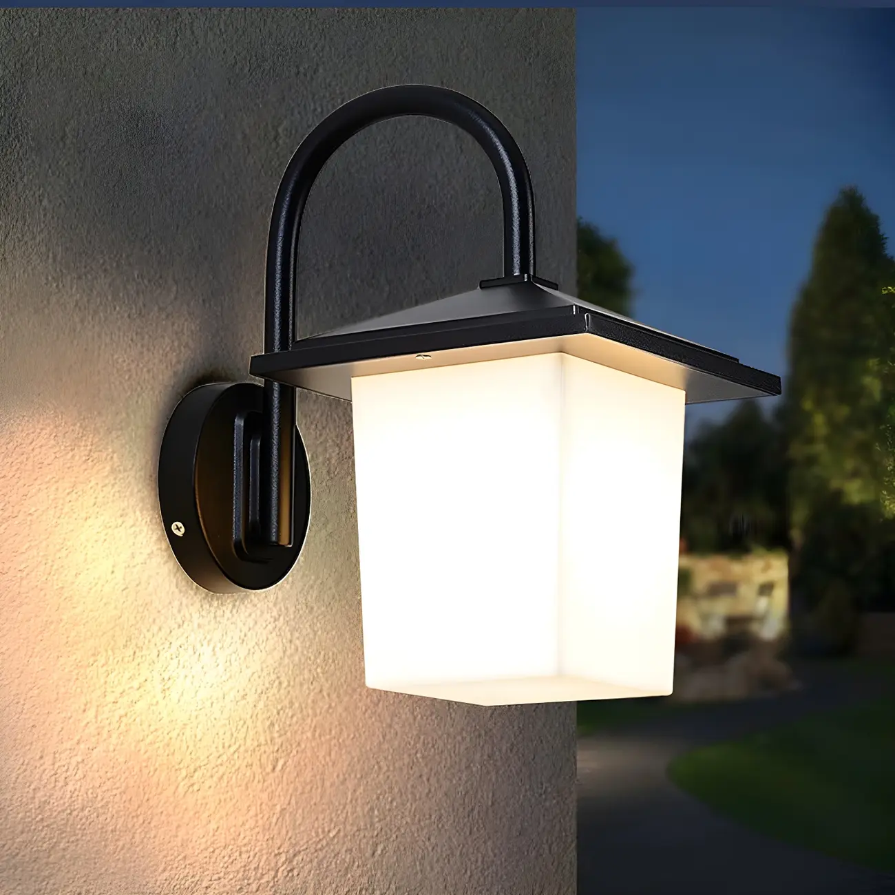 Mini Modern Outdoor Wall Light LED Square Plastic Shade