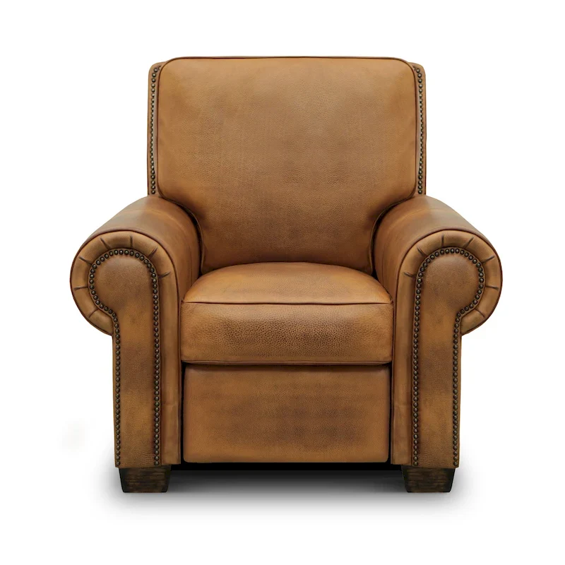 Valencia Top Grain Hand Antiqued Leather Traditional Recliner